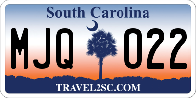 SC license plate MJQ022
