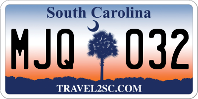 SC license plate MJQ032