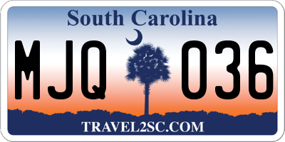 SC license plate MJQ036