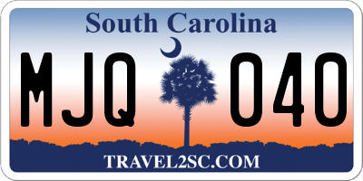 SC license plate MJQ040