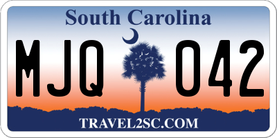 SC license plate MJQ042