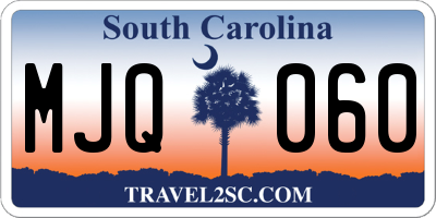 SC license plate MJQ060