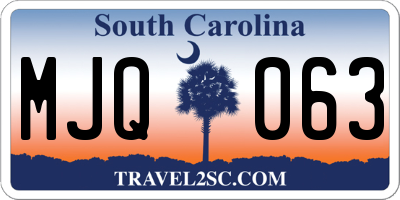 SC license plate MJQ063