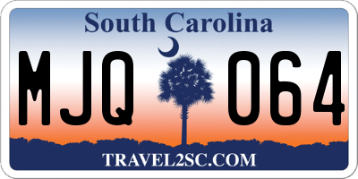 SC license plate MJQ064