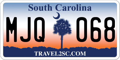 SC license plate MJQ068
