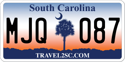 SC license plate MJQ087