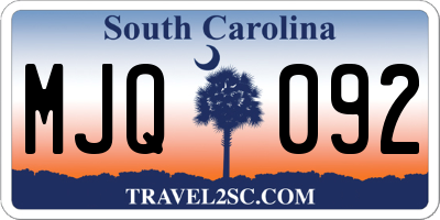 SC license plate MJQ092