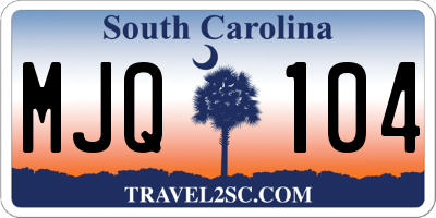 SC license plate MJQ104