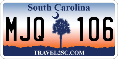 SC license plate MJQ106