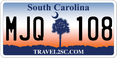SC license plate MJQ108