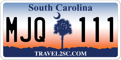 SC license plate MJQ111