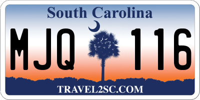 SC license plate MJQ116