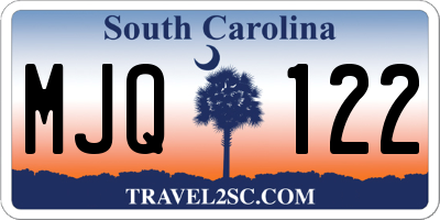 SC license plate MJQ122