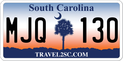 SC license plate MJQ130