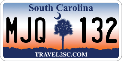 SC license plate MJQ132