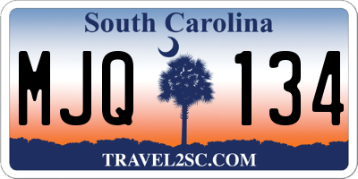 SC license plate MJQ134
