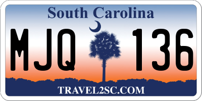 SC license plate MJQ136