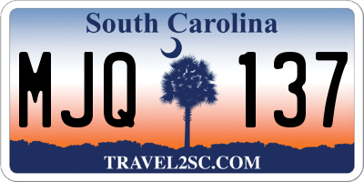 SC license plate MJQ137