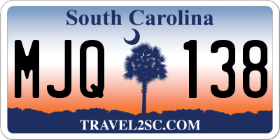 SC license plate MJQ138