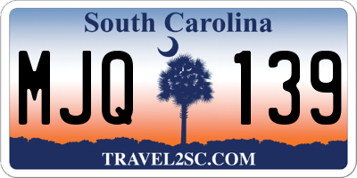 SC license plate MJQ139