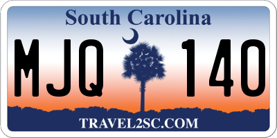 SC license plate MJQ140