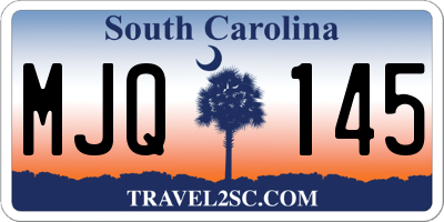 SC license plate MJQ145