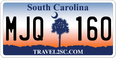 SC license plate MJQ160