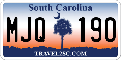 SC license plate MJQ190