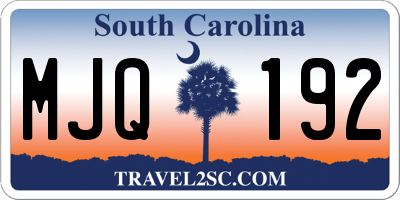 SC license plate MJQ192