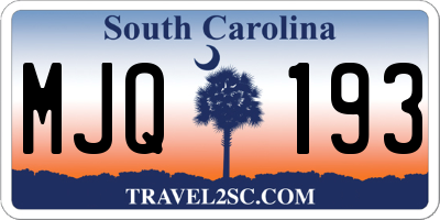 SC license plate MJQ193