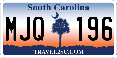 SC license plate MJQ196