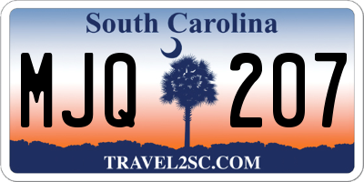 SC license plate MJQ207