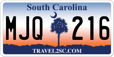 SC license plate MJQ216
