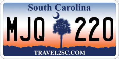 SC license plate MJQ220