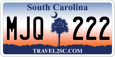 SC license plate MJQ222