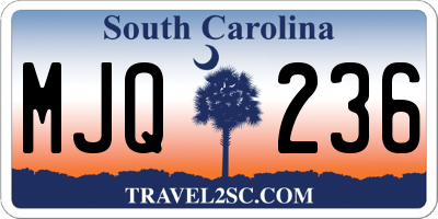 SC license plate MJQ236