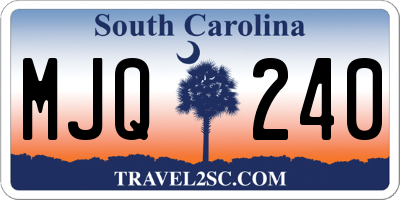SC license plate MJQ240