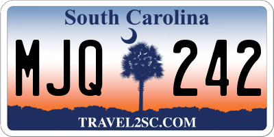 SC license plate MJQ242