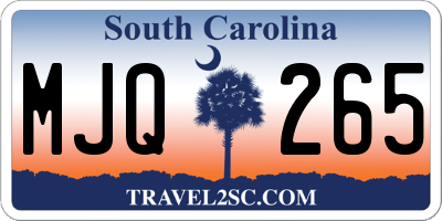 SC license plate MJQ265