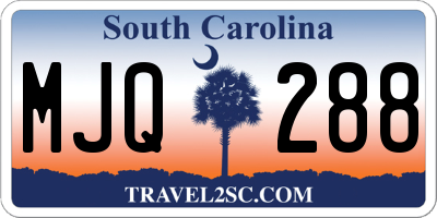 SC license plate MJQ288