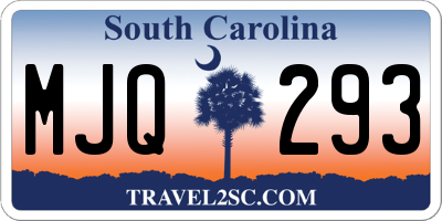 SC license plate MJQ293