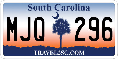 SC license plate MJQ296