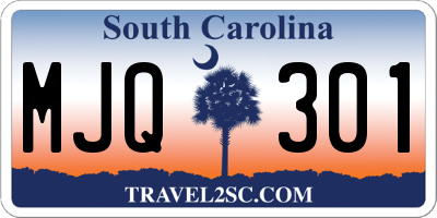SC license plate MJQ301