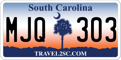 SC license plate MJQ303