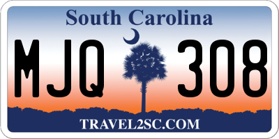 SC license plate MJQ308