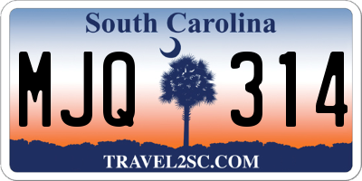 SC license plate MJQ314