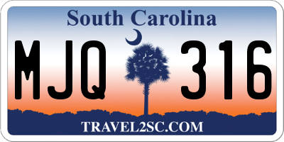SC license plate MJQ316