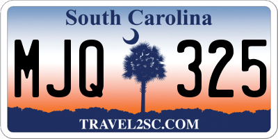 SC license plate MJQ325