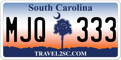 SC license plate MJQ333