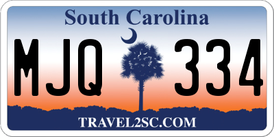 SC license plate MJQ334